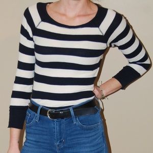 Women's GAP Black and White Striped Top